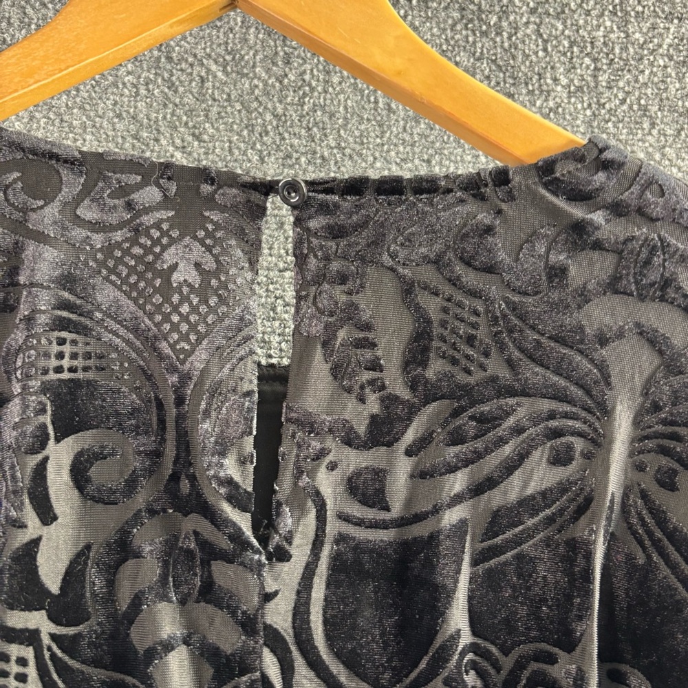 Mystree Black burnt velvet Layered Women's Blouse - Picture 8 of 8